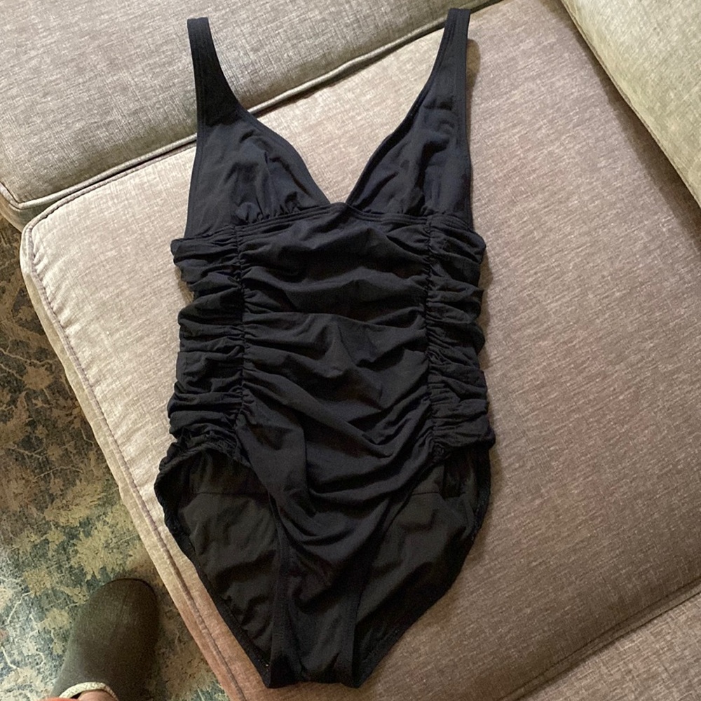 DKNY black one piece bathing suit